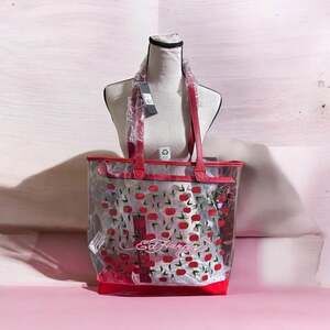 Ed Hardy Red Cherries Clear PVC Tote Bag One Size NWT